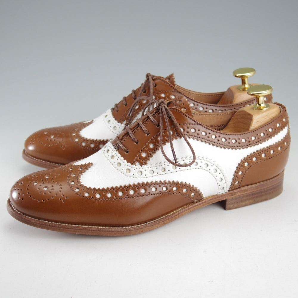 未使用★チャーチ(レディース) SIZE 35.5【★バーウッド/BURWOOD 3W】フルブローグ/ウイングチップ/薄茶×白/カーフ/Church's★o623