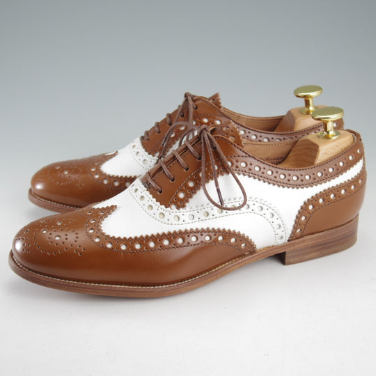 未使用★チャーチ(レディース) SIZE 35.5【★バーウッド/BURWOOD 3W】フルブローグ/ウイングチップ/薄茶×白/カーフ/Church's★o623