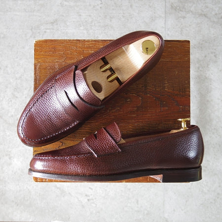 極美品★クロケット&ジョーンズ 7E【定価￥115,500-★BEAMS F別注/MAINE/メイン】376ラスト/コインローファー/濃茶/Crockett&Jones★n085