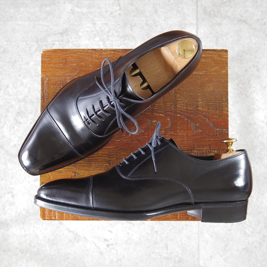 極美品★三陽山長 SIZE 7.5【定価￥99,000-★友之介/R309ラスト】ストレートチップ/カーフ/黒/メンズ/TOMONOSUKE/Sanyo Yamacho★o090