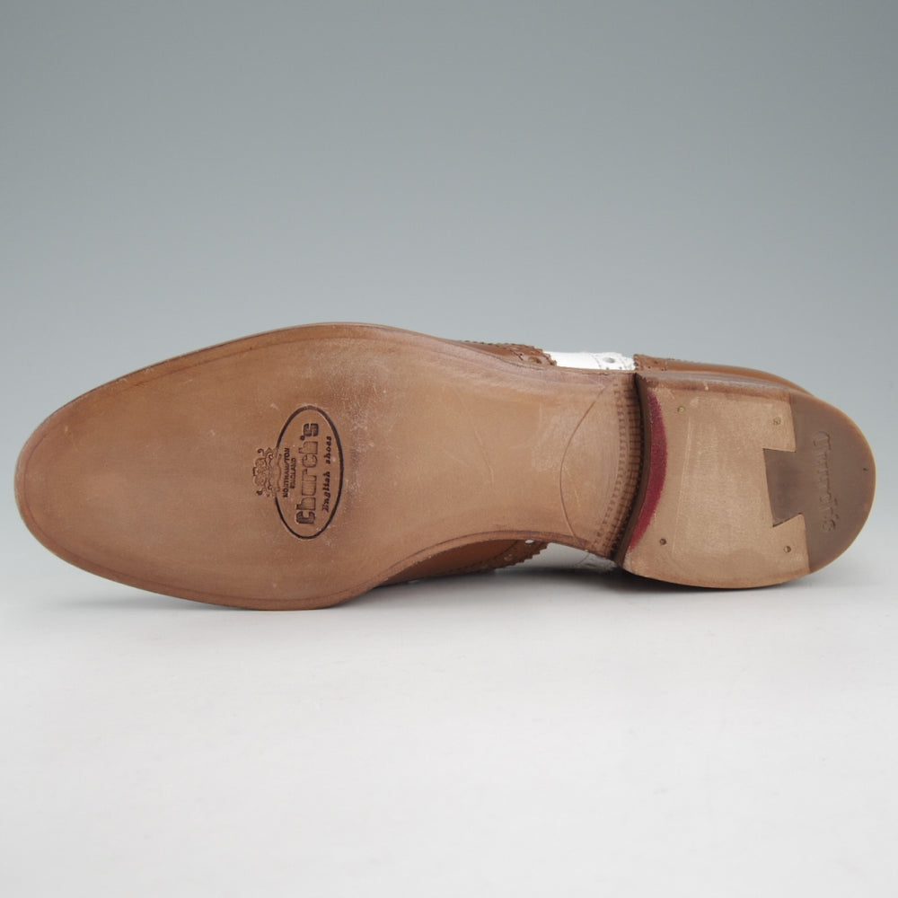 未使用★チャーチ(レディース) SIZE 35.5【★バーウッド/BURWOOD 3W】フルブローグ/ウイングチップ/薄茶×白/カーフ/Church's★o623
