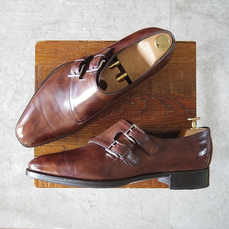 極美品★ジョンロブ 7EE【現行定価￥344,300-★プレステージライン/CHAPEL/8000ラスト】ミュージアムカーフ/ダブルモンク/JOHN LOBB★n093