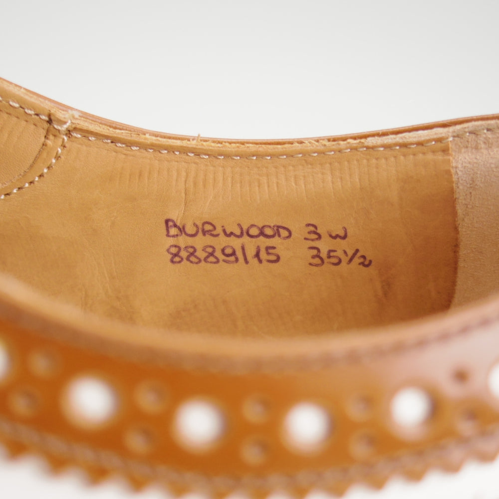 未使用★チャーチ(レディース) SIZE 35.5【★バーウッド/BURWOOD 3W】フルブローグ/ウイングチップ/薄茶×白/カーフ/Church's★o623