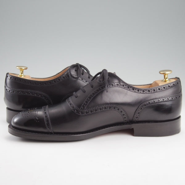 極美品★チャーチ 75F/UK7.5【現行定価￥176,000-★ディプロマット/DIPLOMAT】173ラスト/セミブローグ/カーフ/黒/Church's★n596