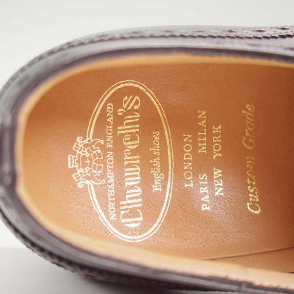 極美品★チャーチ 75F/UK7.5【現行定価￥176,000-★ディプロマット/DIPLOMAT】173ラスト/セミブローグ/カーフ/黒/Church's★n596