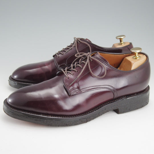 極美品★オールデン 7.5D【現行定価20万円以上★コードバン仕様/モディファイドラスト/53438】プレーントゥ/#8/赤茶/ALDEN★o087