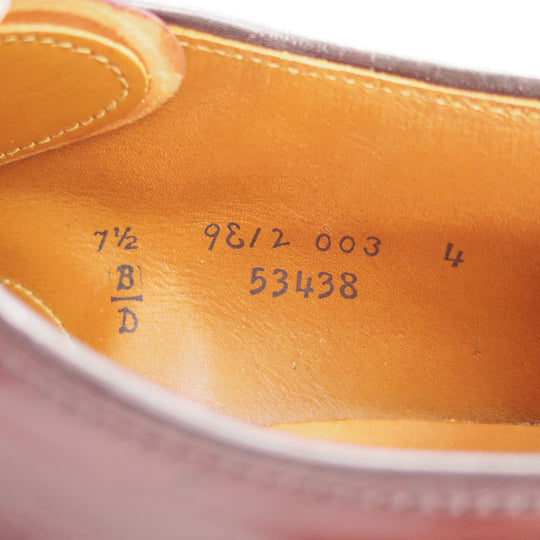 極美品★オールデン 7.5D【現行定価20万円以上★コードバン仕様/モディファイドラスト/53438】プレーントゥ/#8/赤茶/ALDEN★o087