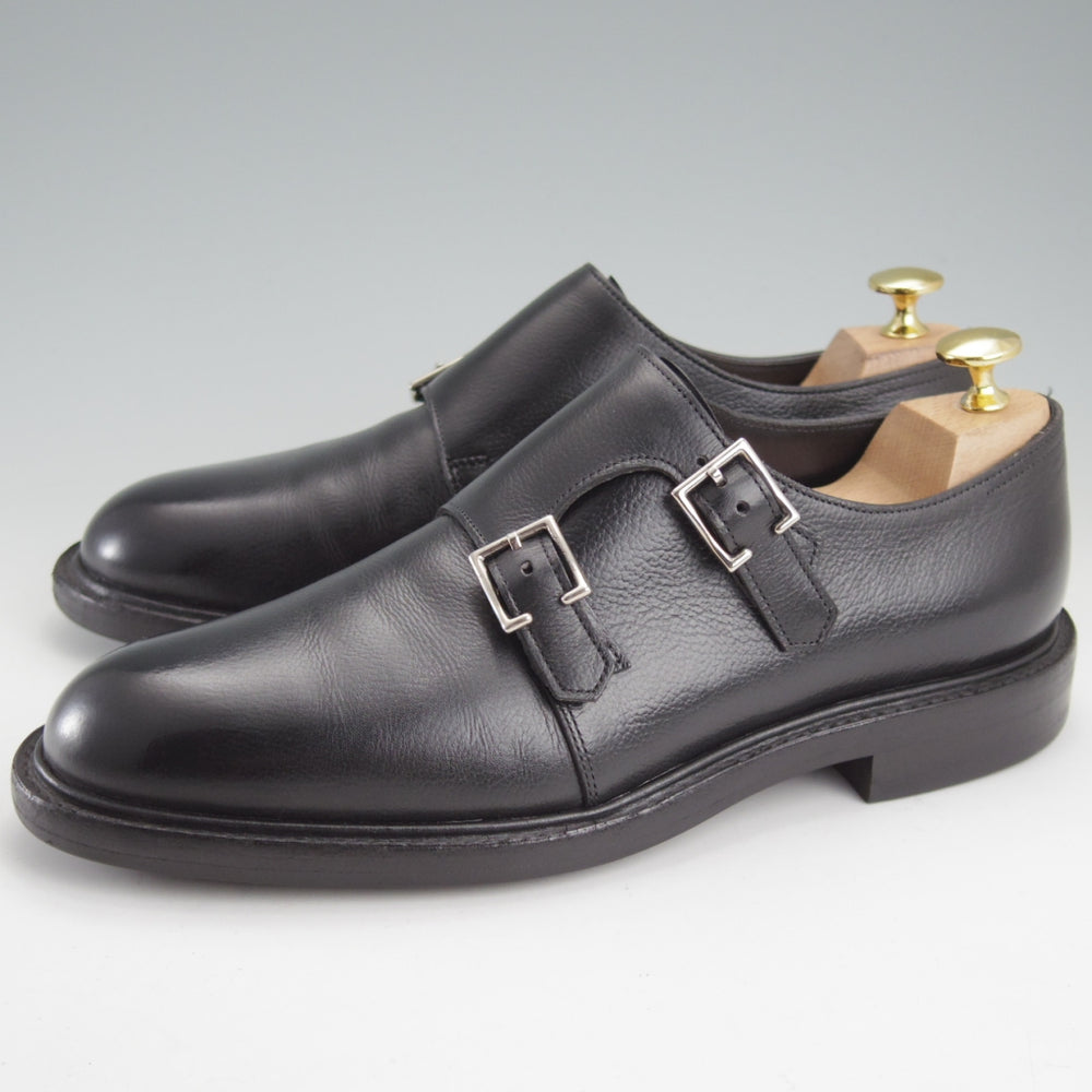 極上★ジョンロブ 6E【定価￥267,300-★MORVAL/(水牛)バッファローレザー仕様】0015ラスト/ダブルモンク/黒/メンズ/JOHN LOBB★o088