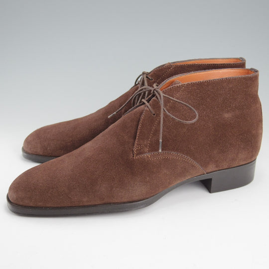 極美品★(伊)サントーニ SIZE 7【チャッカブーツ★14442/濃茶】スエード/メンズ/Santoni★o089