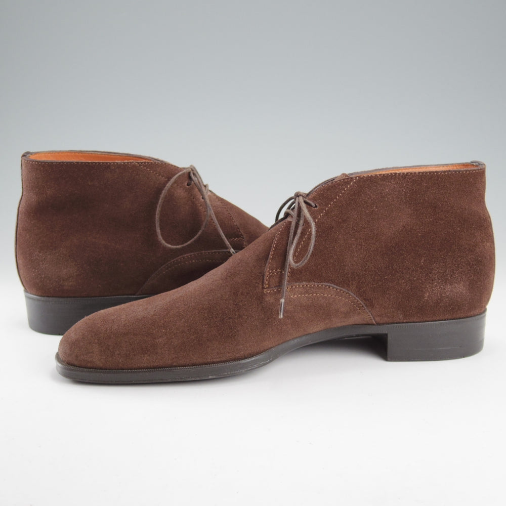 極美品★(伊)サントーニ SIZE 7【チャッカブーツ★14442/濃茶】スエード/メンズ/Santoni★o089