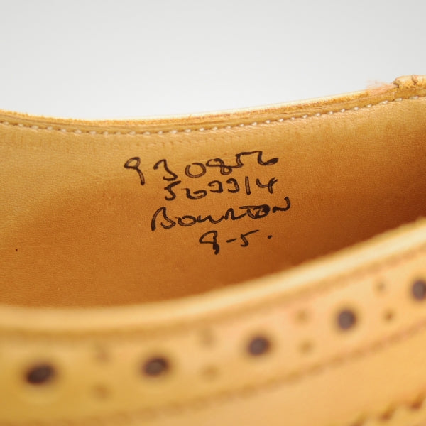 ほぼ試着程度★トリッカーズ SIZE 9【定価￥132,000-★BOURTON/バートン】5633/カントリーシューズ/カーフ/薄茶/メンズ/Tricker's★n599
