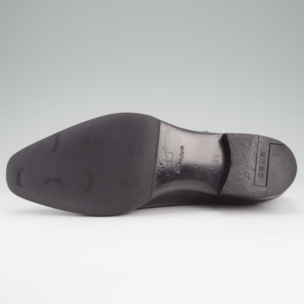 極美品★三陽山長 SIZE 7.5【定価￥99,000-★友之介/R309ラスト】ストレートチップ/カーフ/黒/メンズ/TOMONOSUKE/Sanyo Yamacho★o090