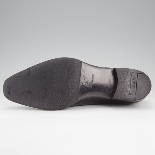 極美品★三陽山長 SIZE 7.5【定価￥99,000-★友之介/R309ラスト】ストレートチップ/カーフ/黒/メンズ/TOMONOSUKE/Sanyo Yamacho★o090