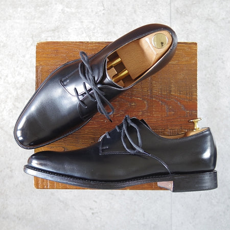 極美品★チャーチ 70F/UK7【現行5都市ロゴ★OSLO/オスロ】136ラスト/プレーントゥ/Vフロント/カーフ/黒/メンズ/Church's★n602