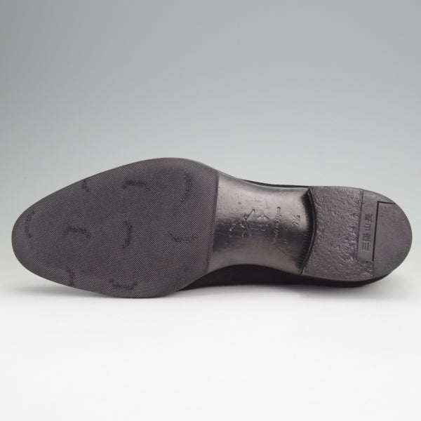 極美品★三陽山長 SIZE 7.5【現行定価￥94,600-★鹿三郎/タッセルローファー】R2010ラスト/スエード/黒/ROKUSABURO/Sanyo Yamacho★n088