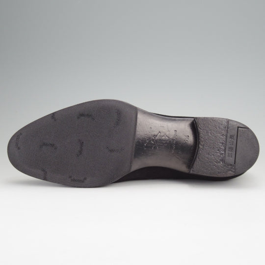 極美品★三陽山長 SIZE 7.5【現行定価￥94,600-★鹿三郎/タッセルローファー】R2010ラスト/スエード/黒/ROKUSABURO/Sanyo Yamacho★n088