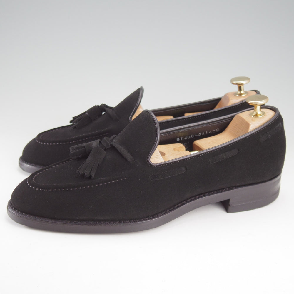 極上★三陽山長 SIZE 6.5【現行定価￥102,300-★鹿三郎/タッセルローファー】R2010Sラスト/スエード/黒/メンズ/Sanyo Yamacho★o630