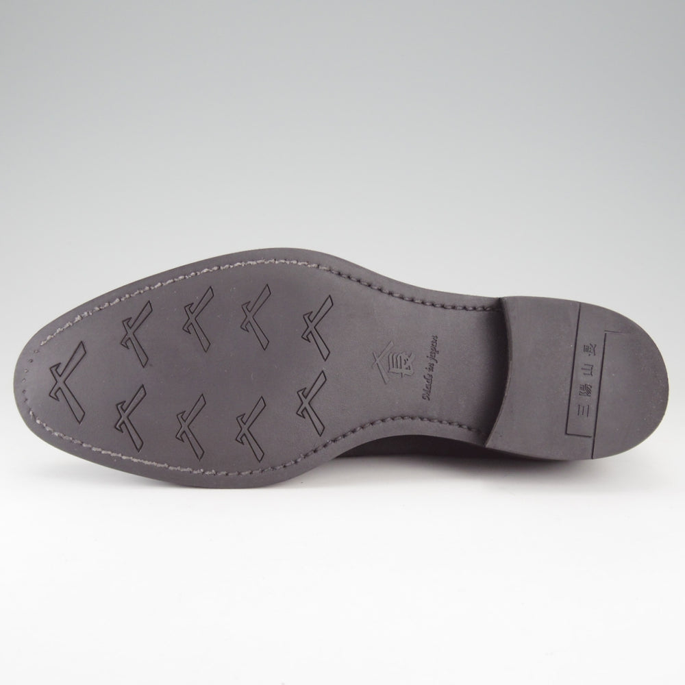 極上★三陽山長 SIZE 6.5【現行定価￥102,300-★鹿三郎/タッセルローファー】R2010Sラスト/スエード/黒/メンズ/Sanyo Yamacho★o630