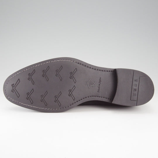 極上★三陽山長 SIZE 6.5【現行定価￥102,300-★鹿三郎/タッセルローファー】R2010Sラスト/スエード/黒/メンズ/Sanyo Yamacho★o630
