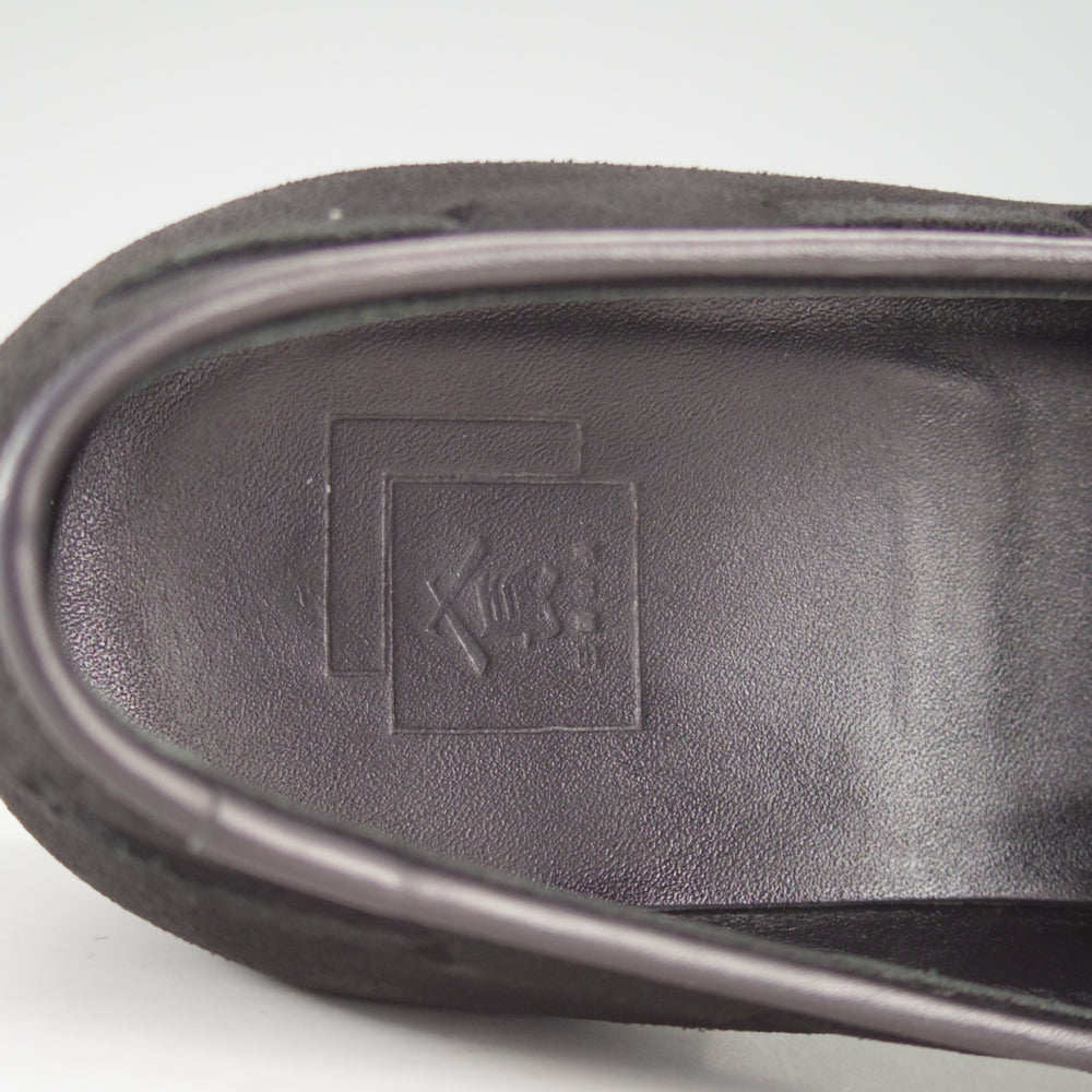 極上★三陽山長 SIZE 6.5【現行定価￥102,300-★鹿三郎/タッセルローファー】R2010Sラスト/スエード/黒/メンズ/Sanyo Yamacho★o630