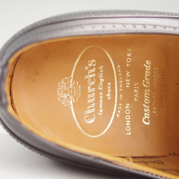 未使用★チャーチ 85E【デッドストック品★旧チャーチ/73ラスト/Bordeaux】フルブローグ/カーフ/黒/メンズ/Church's★n601