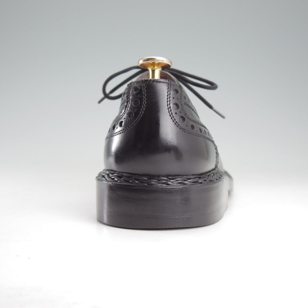 美品★(独)ハインリッヒ・ディンケラッカー SIZE 6.5【貴重★セミブローグ仕様のBUDA/ブダ】カーフ/黒/メンズ/Heinrich Dinkelacker★o633