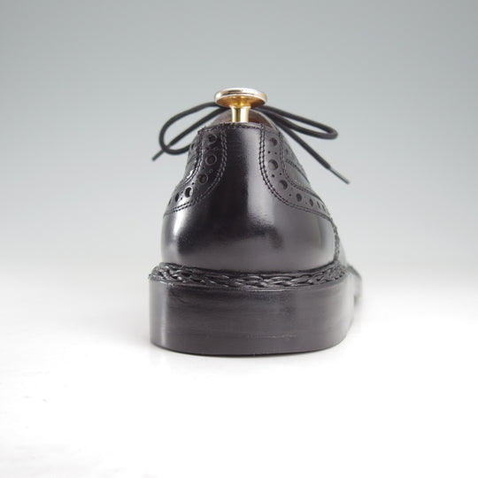 美品★(独)ハインリッヒ・ディンケラッカー SIZE 6.5【貴重★セミブローグ仕様のBUDA/ブダ】カーフ/黒/メンズ/Heinrich Dinkelacker★o633