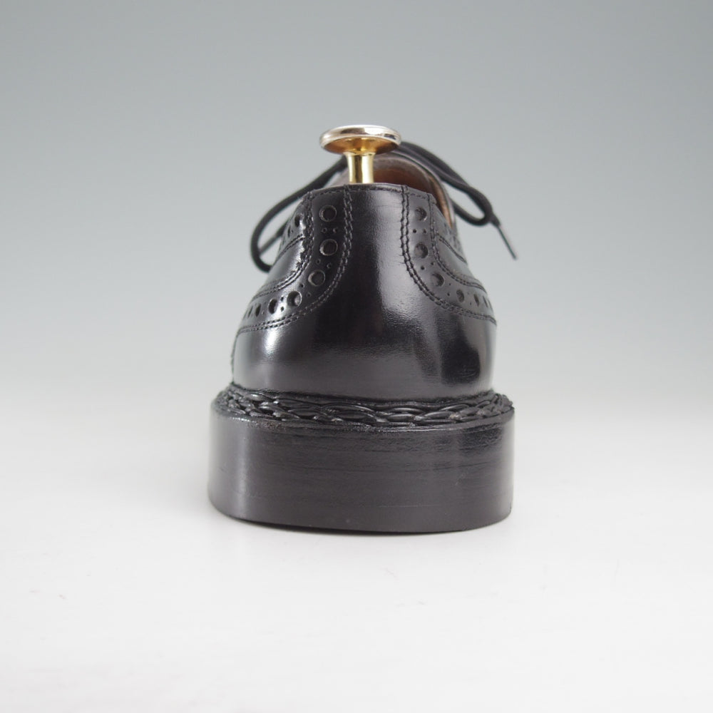 美品★(独)ハインリッヒ・ディンケラッカー SIZE 6.5【貴重★セミブローグ仕様のBUDA/ブダ】カーフ/黒/メンズ/Heinrich Dinkelacker★o633