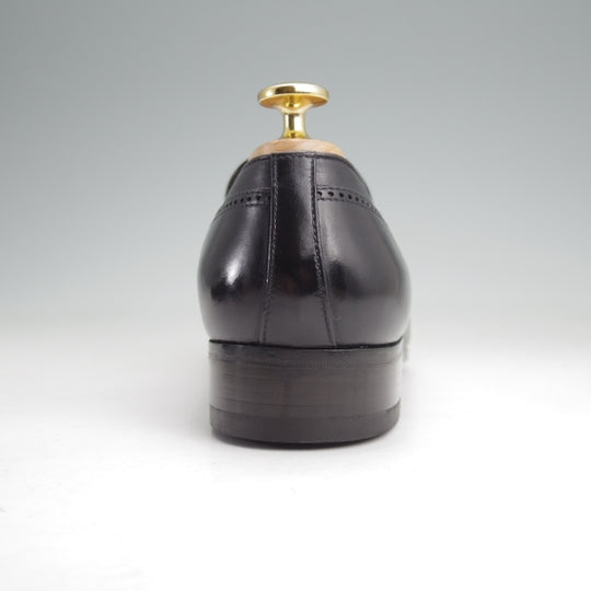 ほぼ試着程度★(伊)タニノクリスチー SIZE 5.5【定価15万円以上★ストラップローファー/黒】スリッポン/カーフ/メンズ/TANINO CRISCI★n091