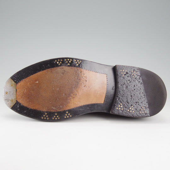 美品★(独)ハインリッヒ・ディンケラッカー SIZE 6.5【貴重★セミブローグ仕様のBUDA/ブダ】カーフ/黒/メンズ/Heinrich Dinkelacker★o633
