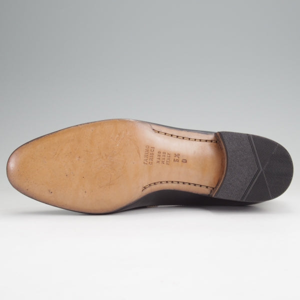 ほぼ試着程度★(伊)タニノクリスチー SIZE 5.5【定価15万円以上★ストラップローファー/黒】スリッポン/カーフ/メンズ/TANINO CRISCI★n091