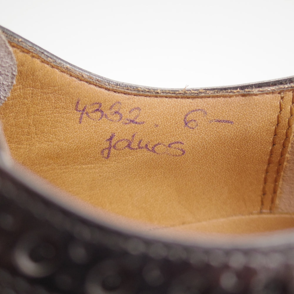 美品★(独)ハインリッヒ・ディンケラッカー SIZE 6.5【貴重★セミブローグ仕様のBUDA/ブダ】カーフ/黒/メンズ/Heinrich Dinkelacker★o633