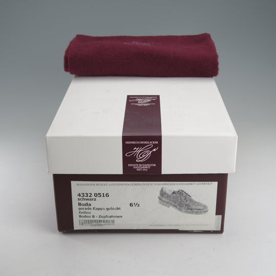 美品★(独)ハインリッヒ・ディンケラッカー SIZE 6.5【貴重★セミブローグ仕様のBUDA/ブダ】カーフ/黒/メンズ/Heinrich Dinkelacker★o633