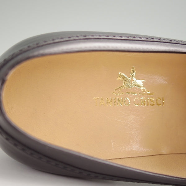 ほぼ試着程度★(伊)タニノクリスチー SIZE 5.5【定価15万円以上★ストラップローファー/黒】スリッポン/カーフ/メンズ/TANINO CRISCI★n091