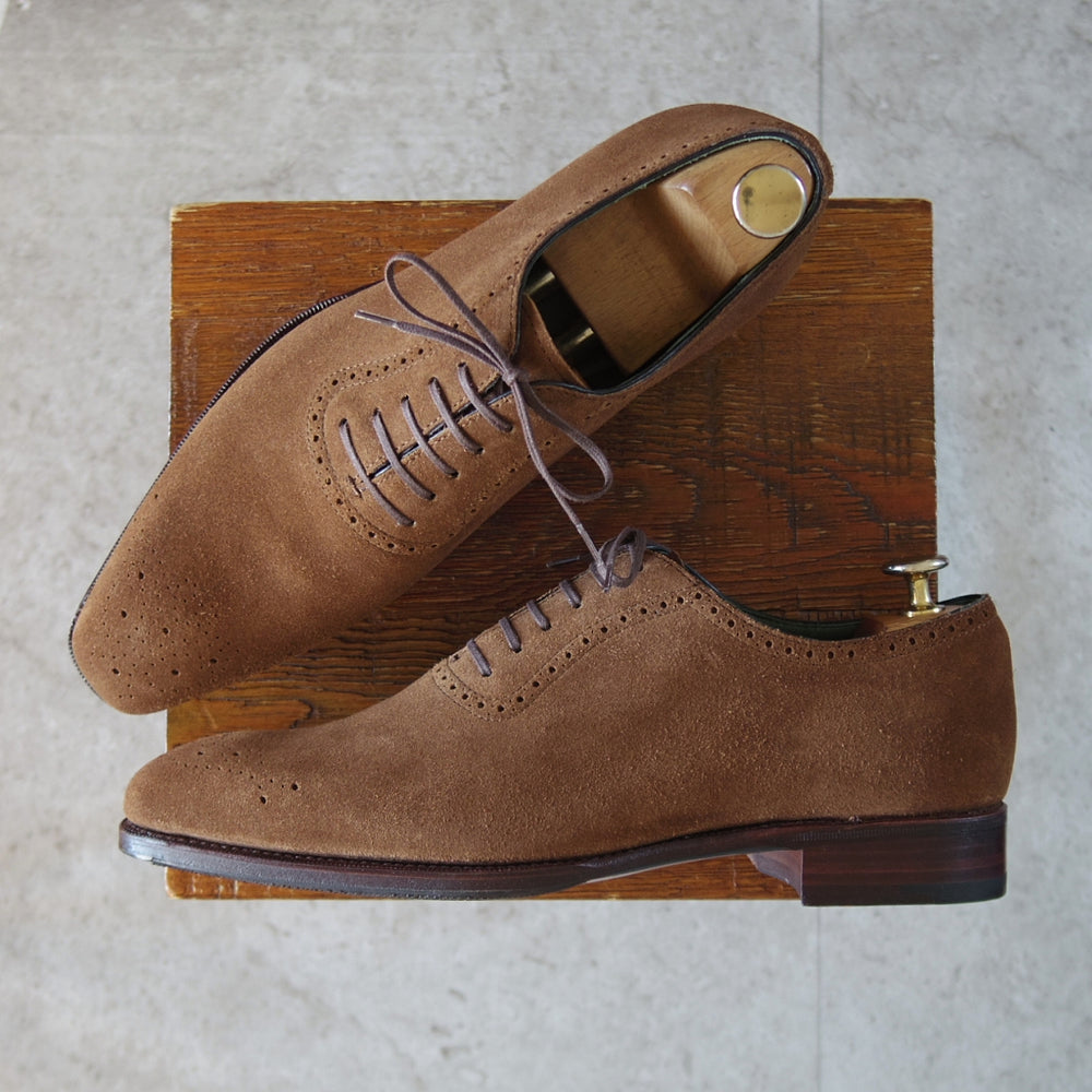 未使用★(スペイン製)カルミナ SIZE 7【グッドイヤーウェルテッド製法★オックスフォードシューズ/80510】スエード/茶/CARMINA★o634