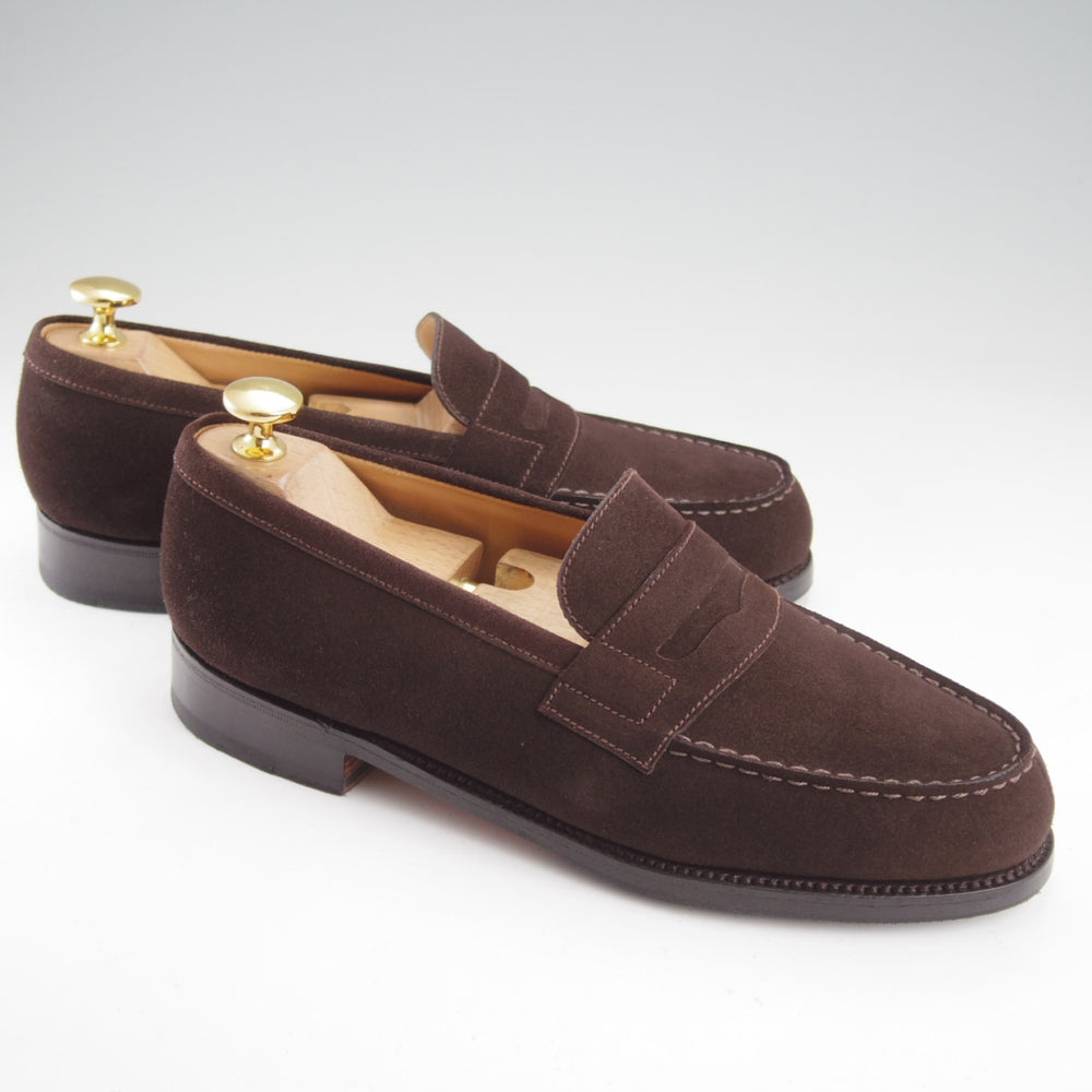 極美品★J.M.ウエストン 5C【定価￥156,200-★コインローファー/180】41ラスト/スエード/濃茶/メンズ/Weston/ウェストン★o095