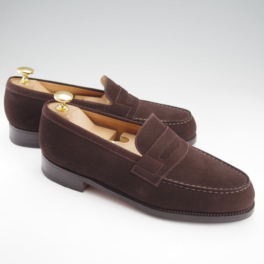 極美品★J.M.ウエストン 5C【定価￥156,200-★コインローファー/180】41ラスト/スエード/濃茶/メンズ/Weston/ウェストン★o095