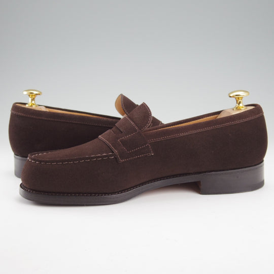 極美品★J.M.ウエストン 5C【定価￥156,200-★コインローファー/180】41ラスト/スエード/濃茶/メンズ/Weston/ウェストン★o095