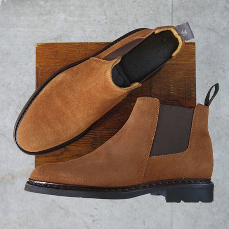 使用僅か★パラブーツ SIZE 7【定価￥99,000-★サイドゴアブーツ/CHAMFORT】ギャラクシーソール/スエード/茶/メンズ/Paraboot★o638