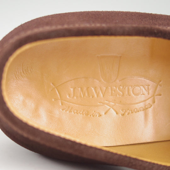 極美品★J.M.ウエストン 5C【定価￥156,200-★コインローファー/180】41ラスト/スエード/濃茶/メンズ/Weston/ウェストン★o095