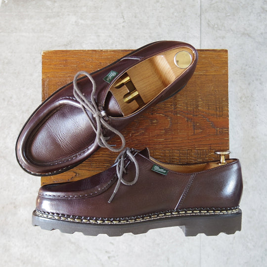 使用数回★パラブーツ SIZE 40.5【定価￥96,800-★ミカエル/MICHAEL】チロリアンシューズ/リスレザー/CAFÉ/濃茶/Paraboot★o643