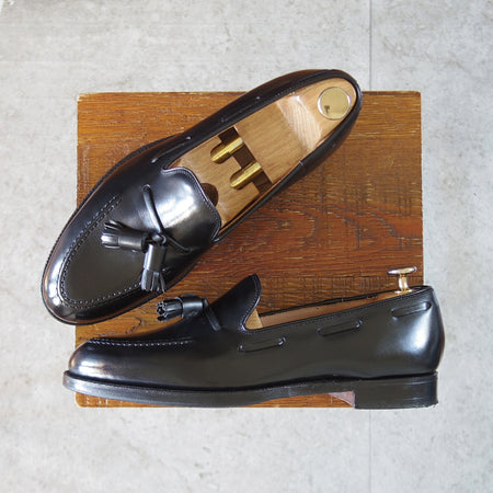 美品★クロケット&ジョーンズ 6E【定価￥132,000-★CAVENDISH 3/キャベンディッシュ】タッセルローファー/375ラスト/カーフ/黒★o646
