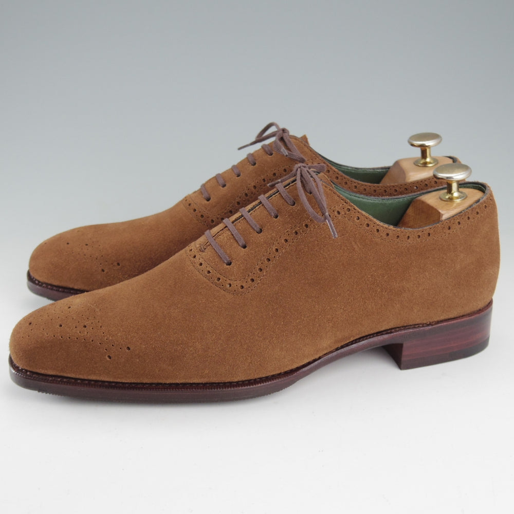 未使用★(スペイン製)カルミナ SIZE 7【グッドイヤーウェルテッド製法★オックスフォードシューズ/80510】スエード/茶/CARMINA★o634