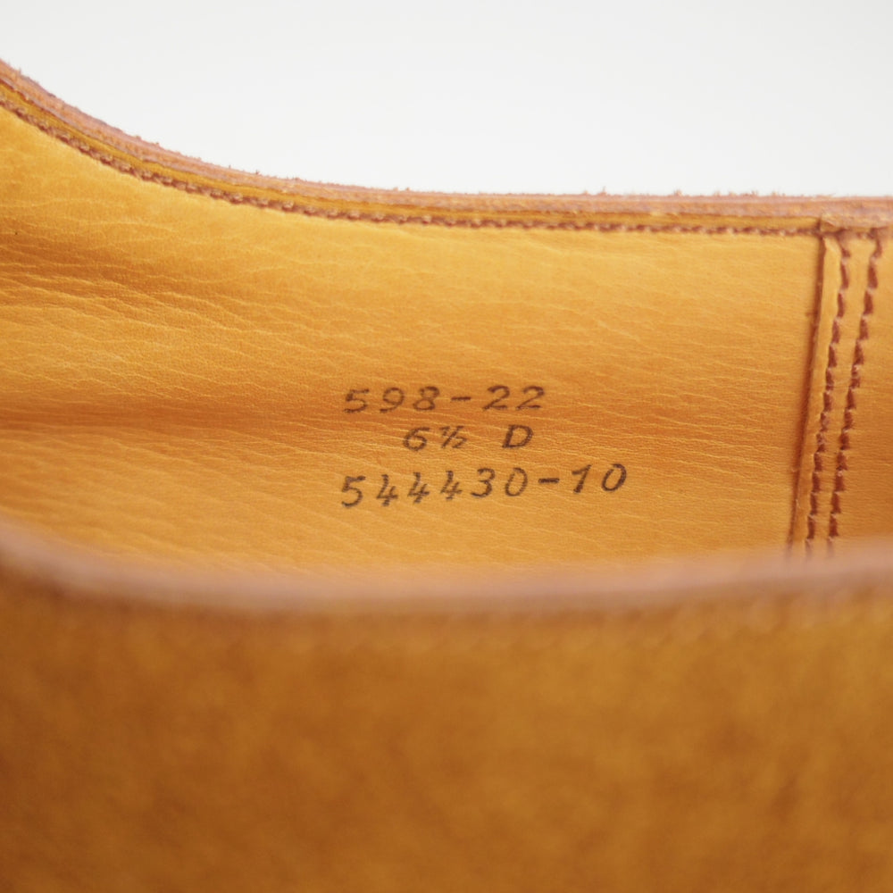 未使用★J.M.ウエストン 6.5D【現行定価￥187,000-★ハーフハント/598/旧ロゴ】Uチップ/22ラスト/スエード/茶/Weston/ウェストン★p204