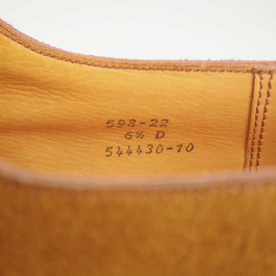 未使用★J.M.ウエストン 6.5D【現行定価￥187,000-★ハーフハント/598/旧ロゴ】Uチップ/22ラスト/スエード/茶/Weston/ウェストン★p204