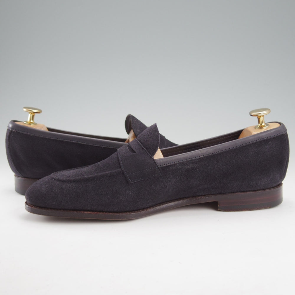 極上★(スペイン製)カルミナ SIZE 6【合計定価￥113,300-★純正ツリー付/コインローファー/80836】SINEUラスト/スエード/紺/CARMINA★o096