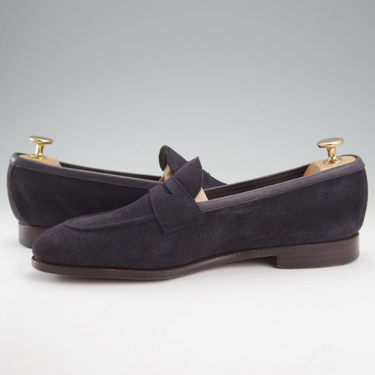 極上★(スペイン製)カルミナ SIZE 6【合計定価￥113,300-★純正ツリー付/コインローファー/80836】SINEUラスト/スエード/紺/CARMINA★o096