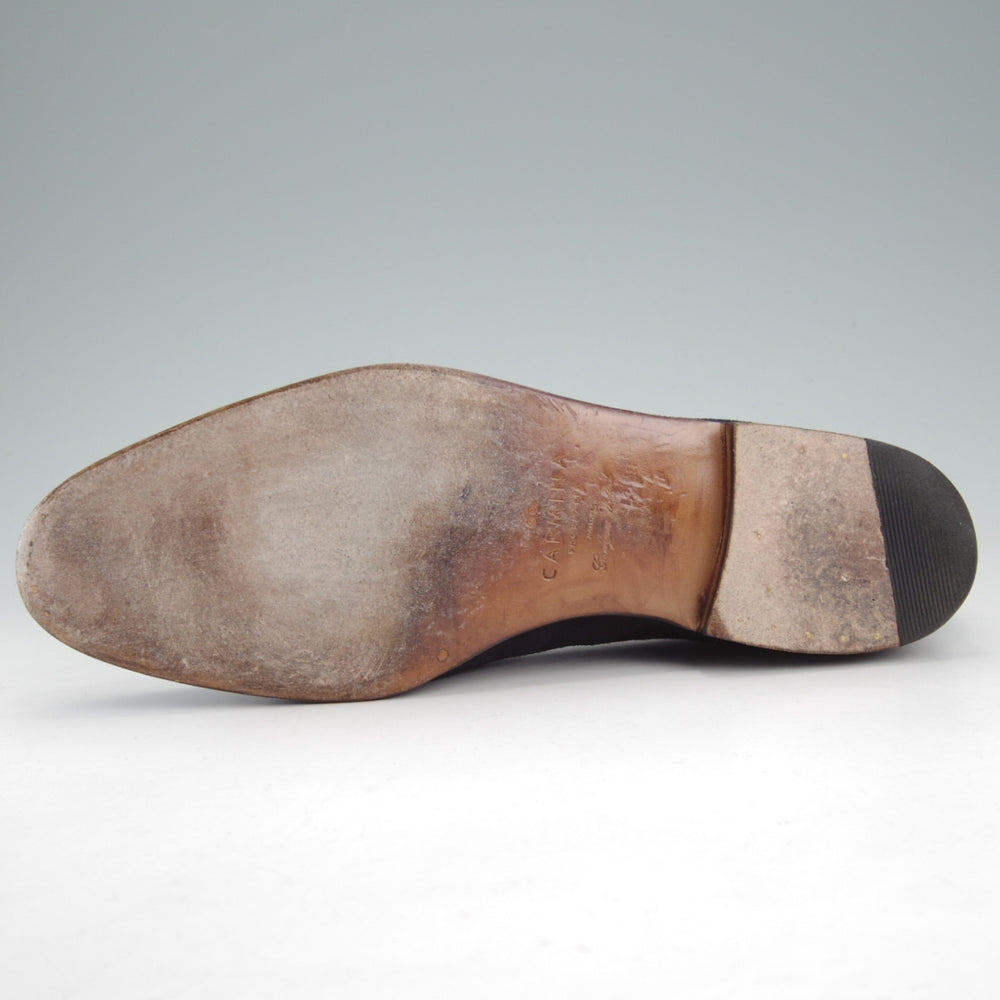 極上★(スペイン製)カルミナ SIZE 6【合計定価￥113,300-★純正ツリー付/コインローファー/80836】SINEUラスト/スエード/紺/CARMINA★o096