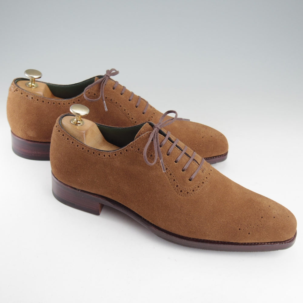 未使用★(スペイン製)カルミナ SIZE 7【グッドイヤーウェルテッド製法★オックスフォードシューズ/80510】スエード/茶/CARMINA★o634