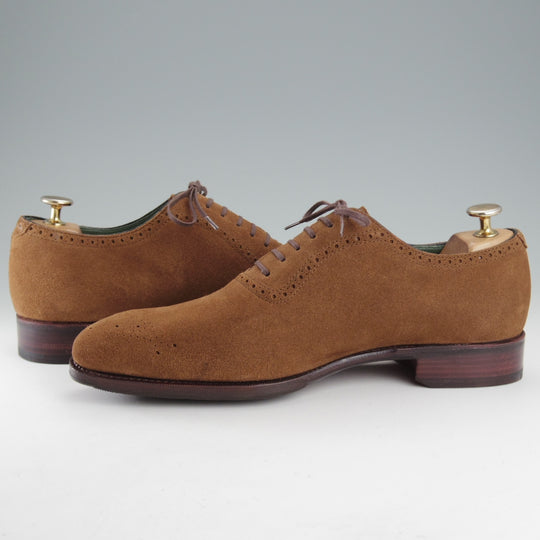 未使用★(スペイン製)カルミナ SIZE 7【グッドイヤーウェルテッド製法★オックスフォードシューズ/80510】スエード/茶/CARMINA★o634